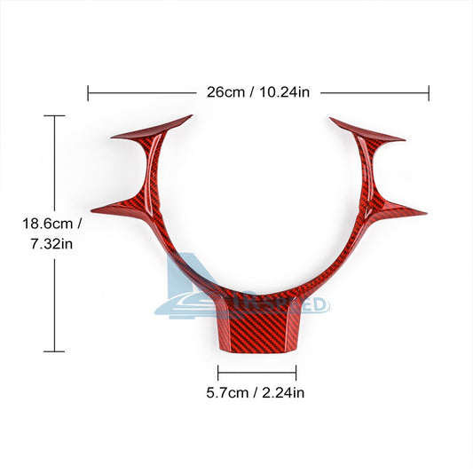 Steering Wheel Frame Cover RED HARD Carbon Fiber for Subaru BRZ Toyota 86 17-23 - detail view