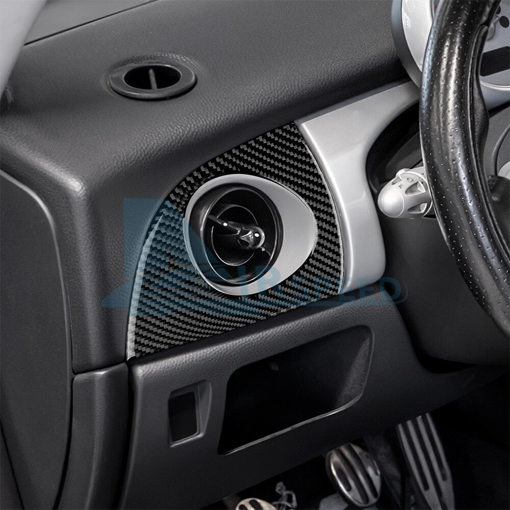 Car Center Side Air Outlet Sticker Black Carbon Fiber For Mini R50 R53 2001-2004（U.S. Stock）