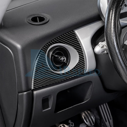 Car Center Side Air Outlet Sticker Black Carbon Fiber For Mini R50 R53 2001-2004（U.S. Stock）