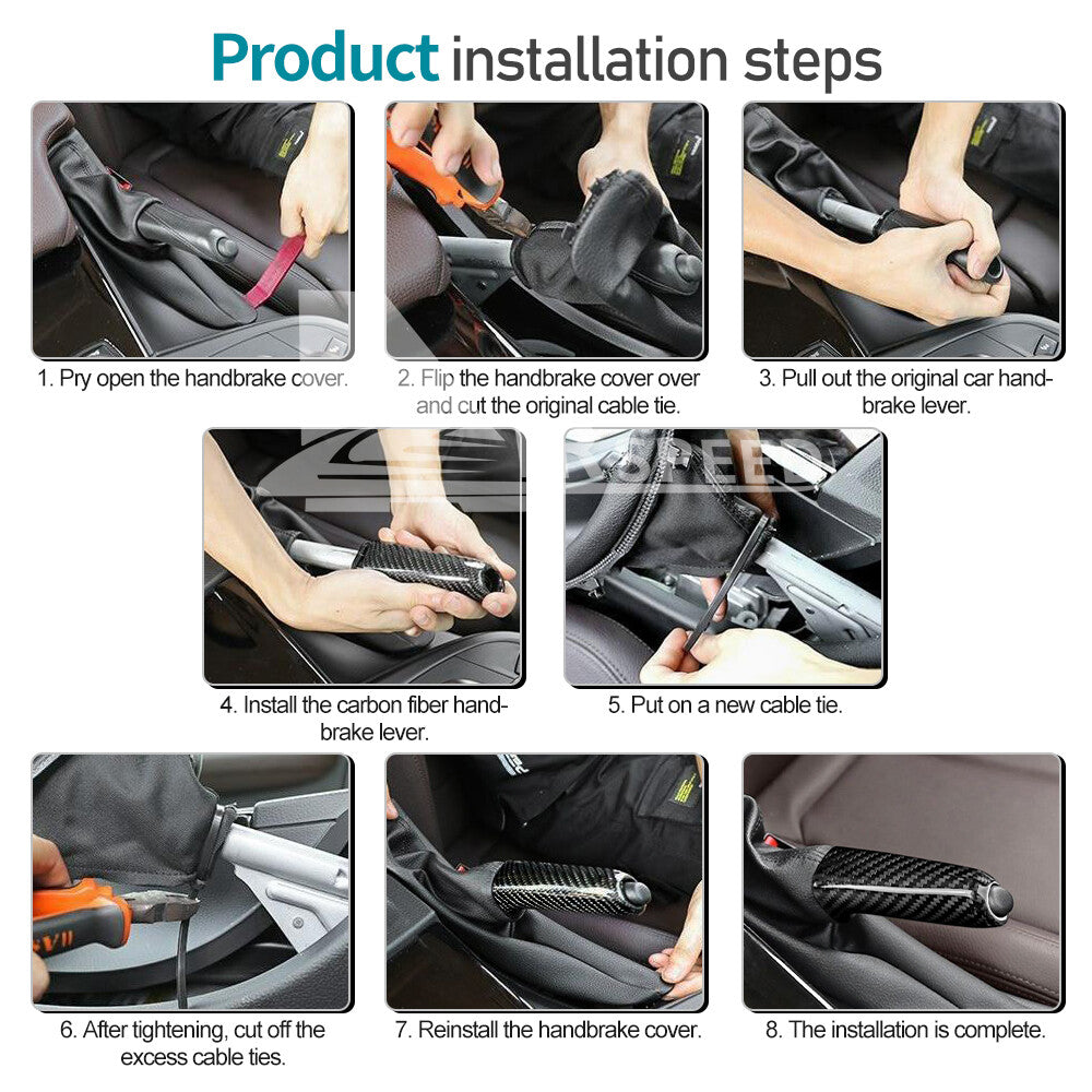 For BMW E60 E61 E63 E64 E84 Handbrake Grip Grip Handle Cover REAL Carbon Fiber - detail view 10