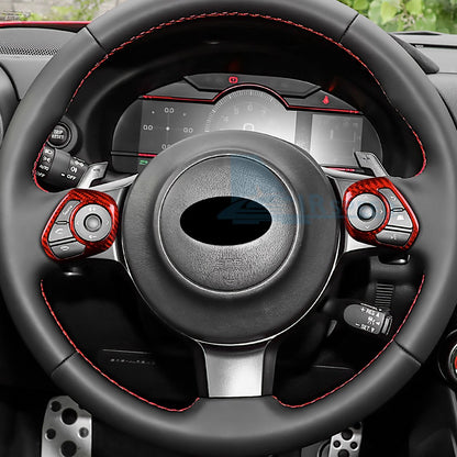 Steering Wheel Button Frame Cover Red Hard Carbon Fiber for BRZ Toyota 86 17-25 - detail view 7