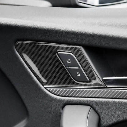 For Audi Q5 2018-2024 Door Switch Button Frame Trim Black Carbon Fiber No Memory（U.S. Stock）