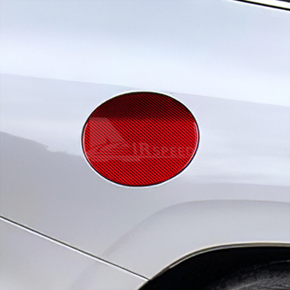 Carbon Fiber Red Fuel Tank Gas Cap Cover REAL HARD For Subaru WRX 2015-2021 - detail view 4