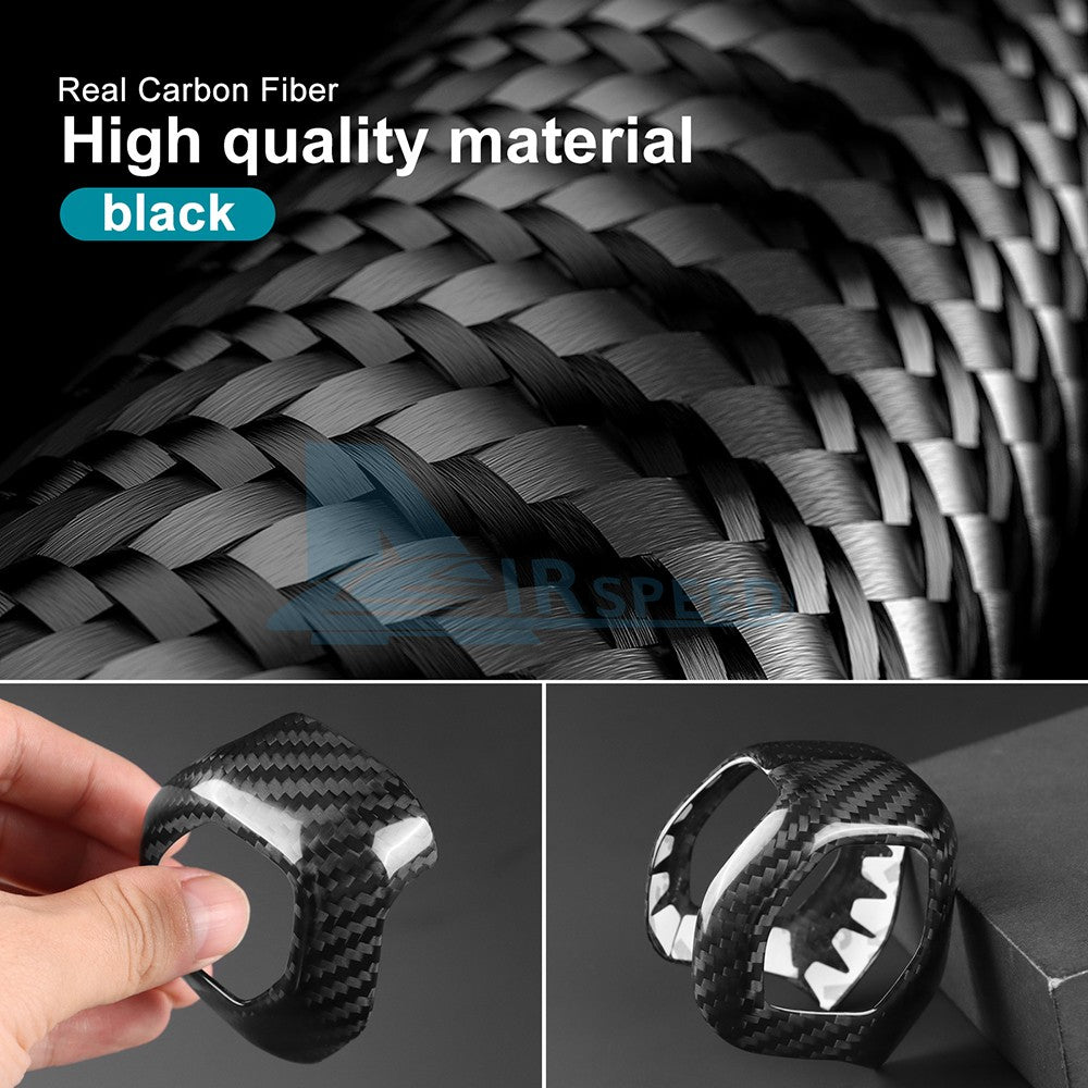 Black HARD Carbon Fiber Car Gear Shift Head Cover Trim for Ford Bronco 2021-2026 - detail view 5
