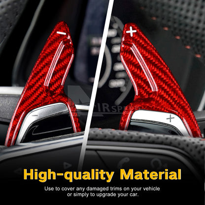 For Audi RS RS3 RS4 RS5 R8 TT 2017-2022 Steering Wheel Paddle Shifter Red Trim - detail view 4