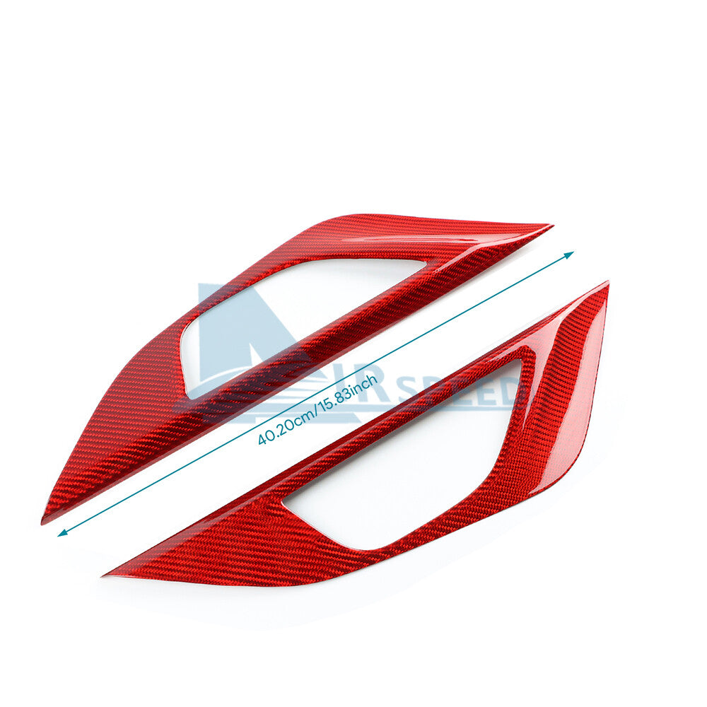 Red Front Door Handle Panel Cover REAL HARD Carbon Fiber For Subaru WRX 22-2023