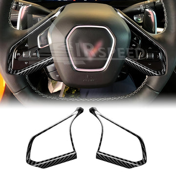 REAL HARD Carbon Fiber For Corvette C8 20-23 Steering Wheel Outer Frame BLACK