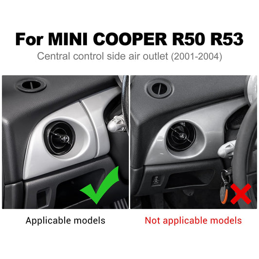 Car Center Side Air Outlet Sticker Black Carbon Fiber For Mini R50 R53 2001-2004（U.S. Stock）