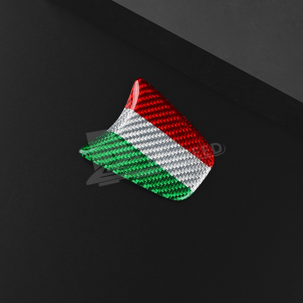 For FIAT 500 Abarth 595 20-23 Italy Flag Carbon Fiber Steering Wheel Chin Cover - detail view 9