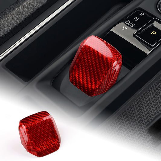 Seat Leon 2020-2025 Auto Red Hard Carbon Fiber Gear Shift Knob Cover Universal - product view