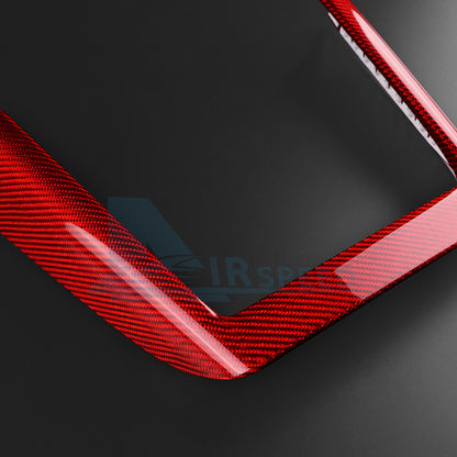 REAL HARD Carbon Fiber For Tesla Model 3 2024 RED Wireless Charging Frame Cover - detail view 7