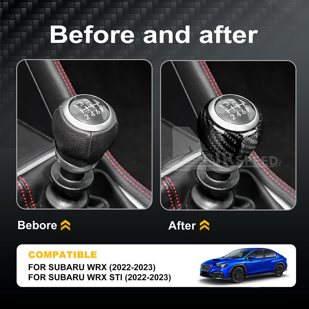 REAL HARD Carbon Fiber Gear Shift Head Knob Cover Black For Subaru WRX STI 22-23 - detail view 3