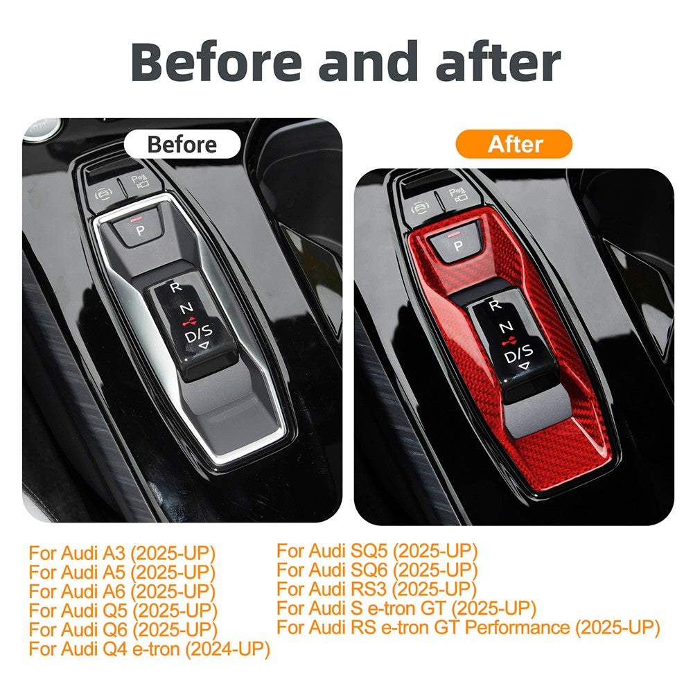 For Audi A3 2025-UP Automatic Gear Shift Button Inner Frame Cover Carbon Fiber - detail view 3