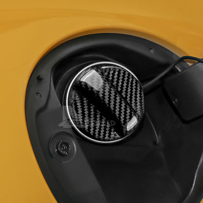 For Subaru Toyota Lexus Mazda Black Carbon Fiber Car Fuel Tank Cap Oil Gas Cover