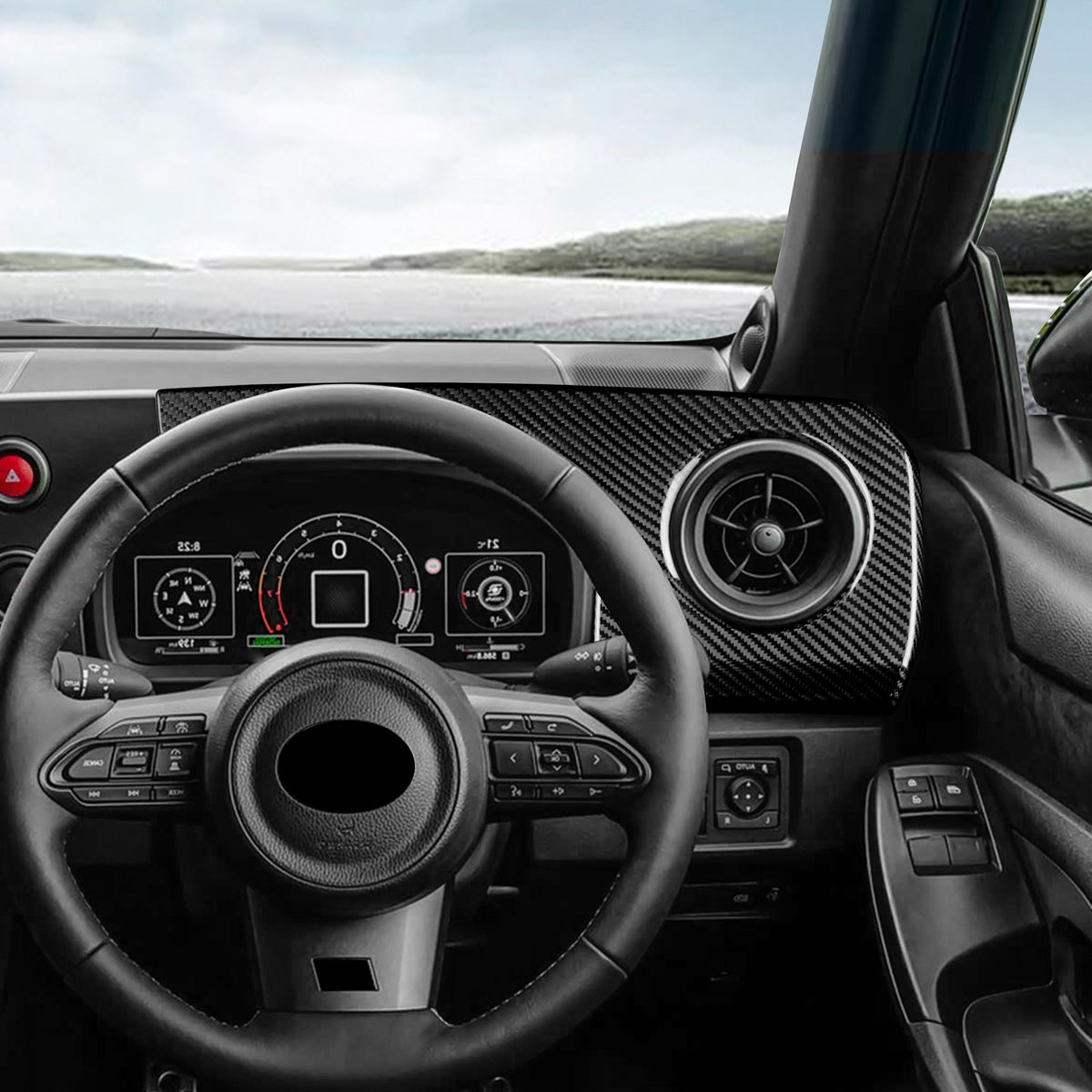 Driver's Air Outlet Panel Cover Black Carbon Fiber for Toyota GR Yaris 2025-2026 - detail view 9