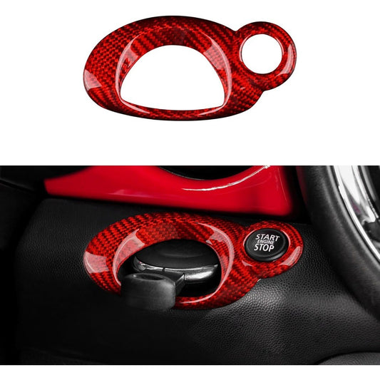 Red Dry Carbon Ignition Key Trim Ring For MINI R55 R56 R57 R60 All Years - product view