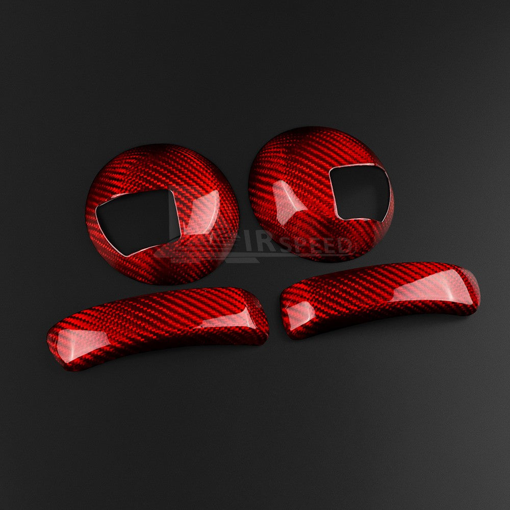 RED Carbon Fiber Door Handle Cover for FIAT 500 2008-2023 Abarth 595 2012-2023 - detail view 8