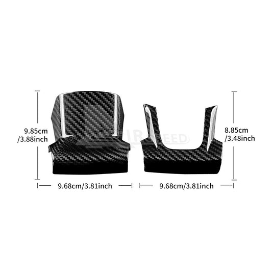 Real Hard Carbon Fiber Steering Wheel Center Panel Cover For Fiat 500 2020-2023 - detail view