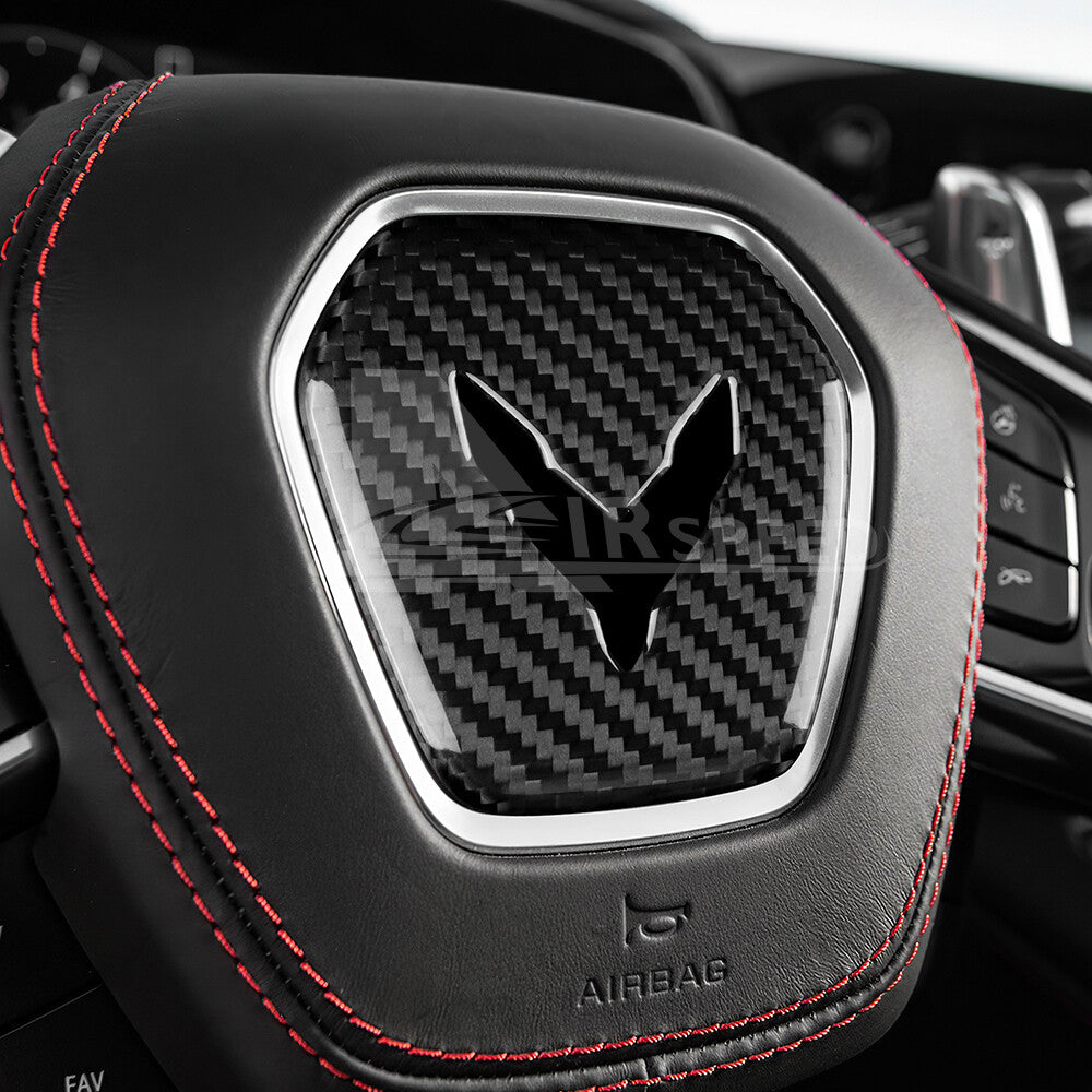 For Corvette C8 2020-23 Steering Wheel Center Cover Trim Real HARD Carbon Fiber