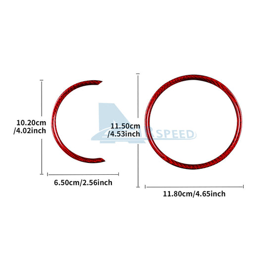Red Speedometer Cluster Cover REAL HARD Carbon Fiber For Mini F54 F55 F56 F57 60 - detail view
