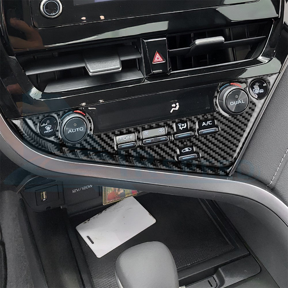 Style C Black Carbon Fiber Knob Frame for Toyota Camry 2018-2024 LHD - FREE GIFT