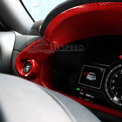For Subaru BRZ Toyota GR86 2021-2025 Speedometer Cover RED HARD Carbon Fiber - detail view 7
