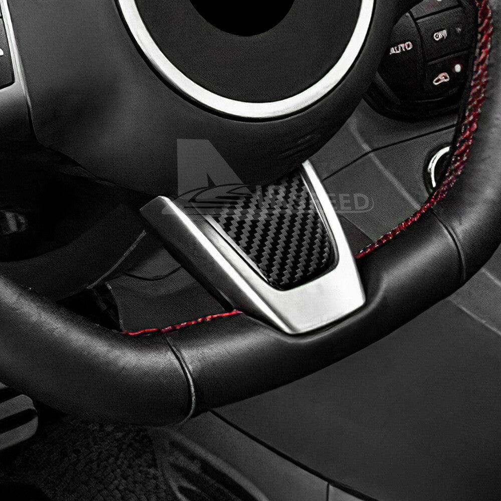 Steering Wheel Interior REAL HARD Carbon Fiber For Fiat 500 Abarth 595 2012-2015 - detail view 6
