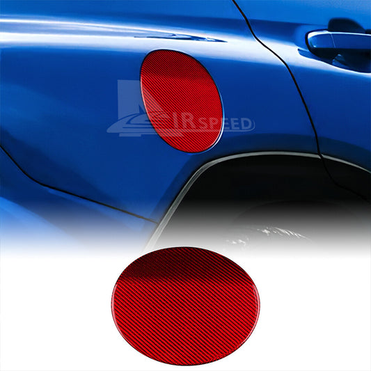Carbon Fiber Red Fuel Tank Gas Cap Cover REAL HARD For Subaru WRX 2015-2021 - product view
