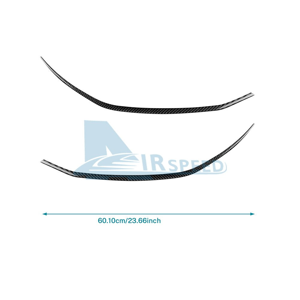 For Ford Mustang 2024-2025 Headlight Eyebrow Eyelid Strip Sticker Carbon Fiber（U.S. Stock）