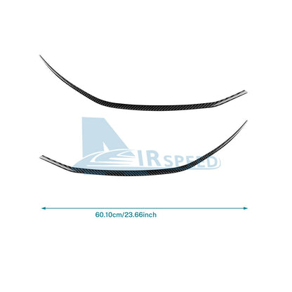 For Ford Mustang 2024-2025 Headlight Eyebrow Eyelid Strip Sticker Carbon Fiber（U.S. Stock）