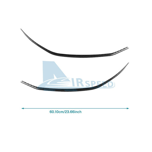 For Ford Mustang 2024-2025 Headlight Eyebrow Eyelid Strip Sticker Carbon Fiber（U.S. Stock）