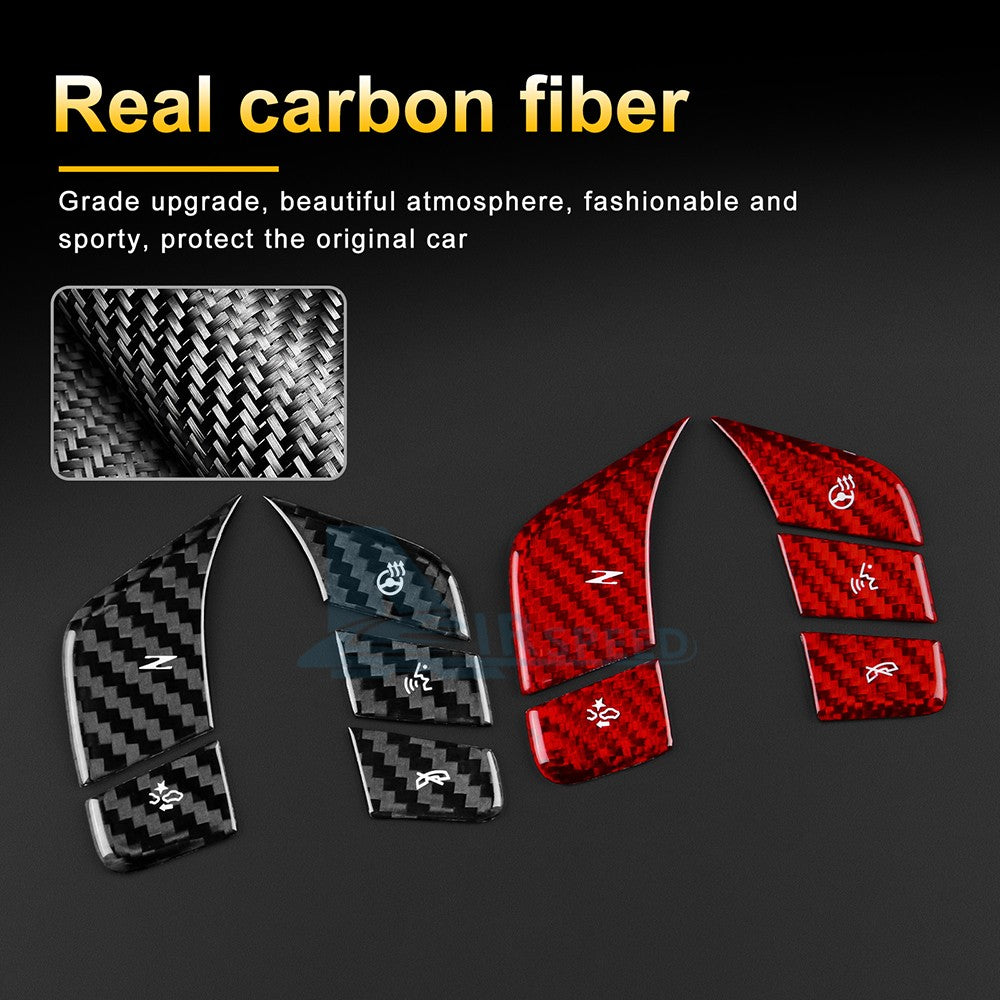 For Corvette C8 2024-2025 HARD Carbon Fiber Steering Wheel Voice Button Stickers