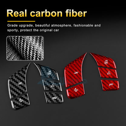 For Corvette C8 2024-2025 HARD Carbon Fiber Steering Wheel Voice Button Stickers