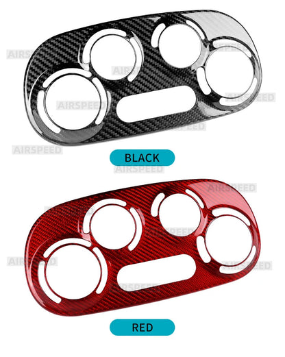 AC Climate Knob Upper Red Dry Carbon Fiat 500 Abarth 595 08-24 Trim - detail view 10