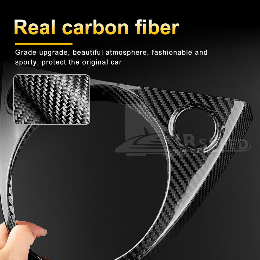 For Fiat 500 Abarth 595 16-23 Real Hard Carbon Fiber Gear Shift Panel Cover Trim - detail view 5