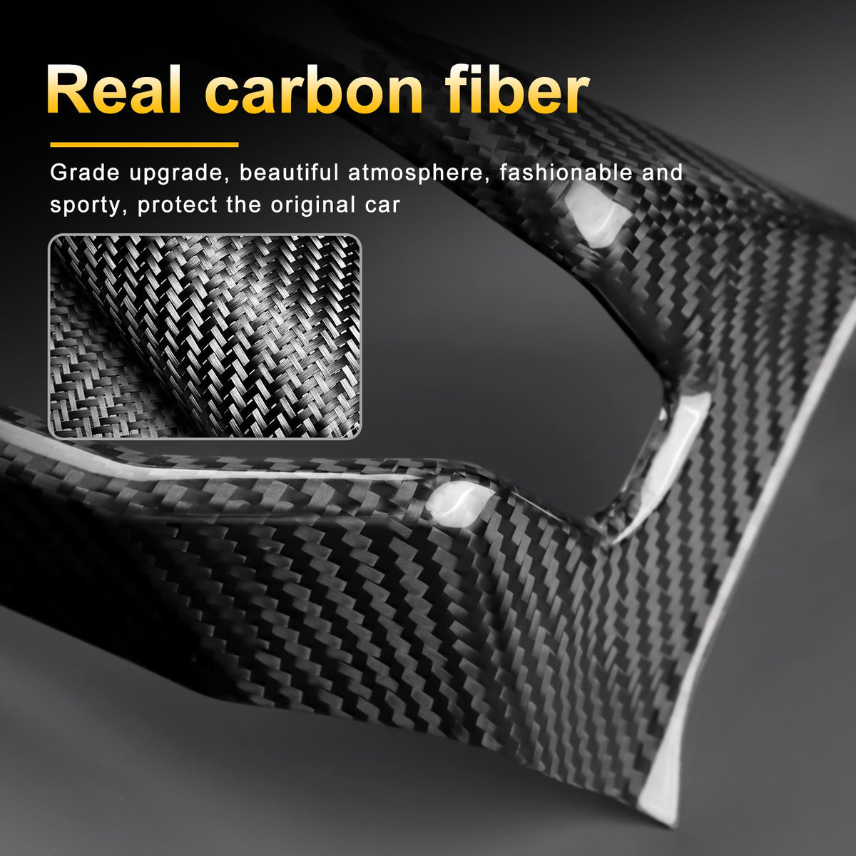HARD Carbon Fiber Car Driver's Air Ourlet Frame Cover for Ford Mustang 2024-2027 - detail view 6