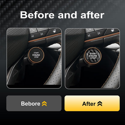 Black Carbon Fiber Car Engine Start Button Sticker for Cupra Ateca Leon 2021-26 - detail view 4
