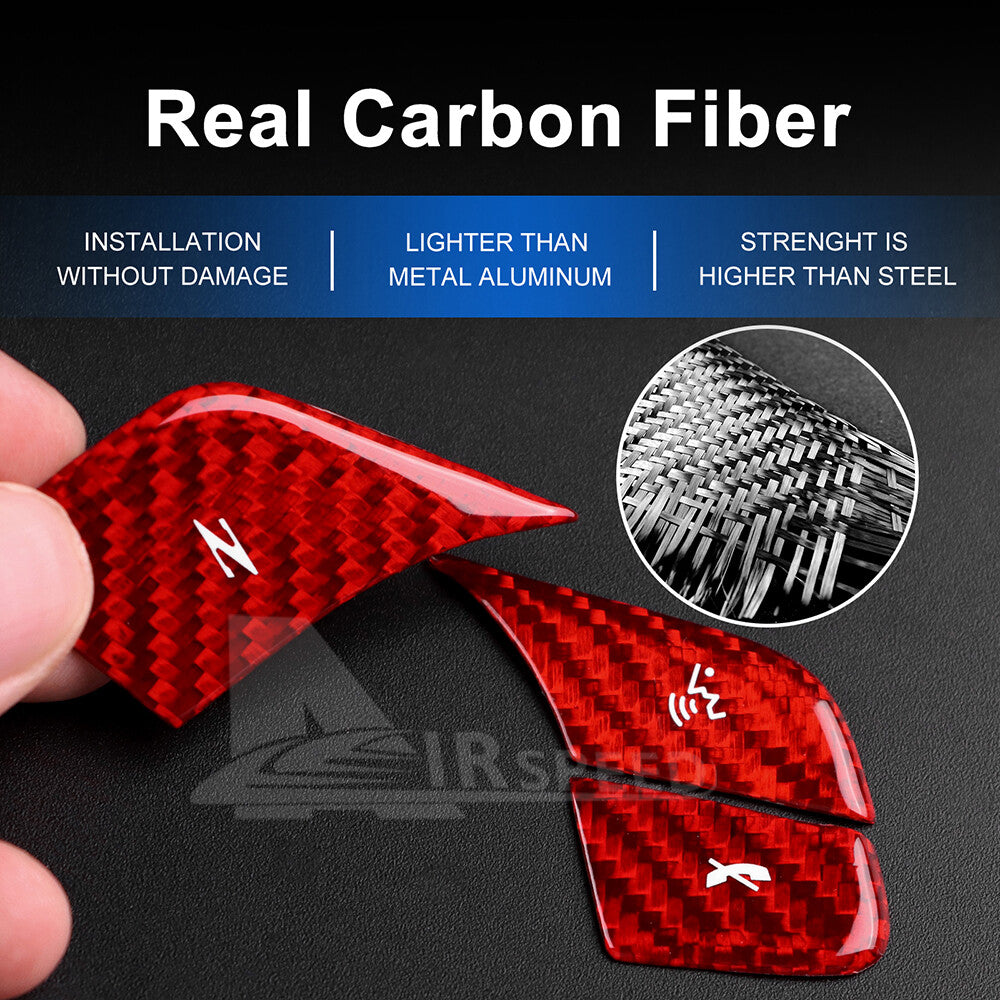 For Corvette C8 20-23 Red Voice Control Button Cover REAL HARD RED Carbon Fiber