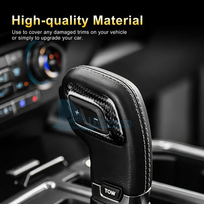 Center Gear Shift Head Cover BLACK HARD Carbon Fiber for Ford F-150 2015-2020 - detail view 6