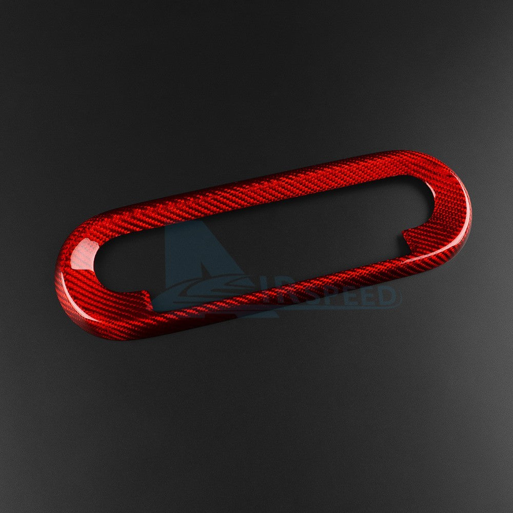 Carbon Fiber Center Shift Button Frame Sticker for MINI U25, J01, J05, F65 & F67 (2024-2026) - detail view 7