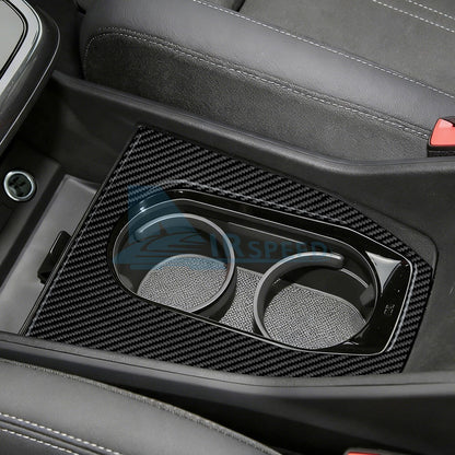 Carbon Fiber Car Center Water Cup Frame Sticker For Audi Q4 E-Tron 2021-2025（U.S. Stock）