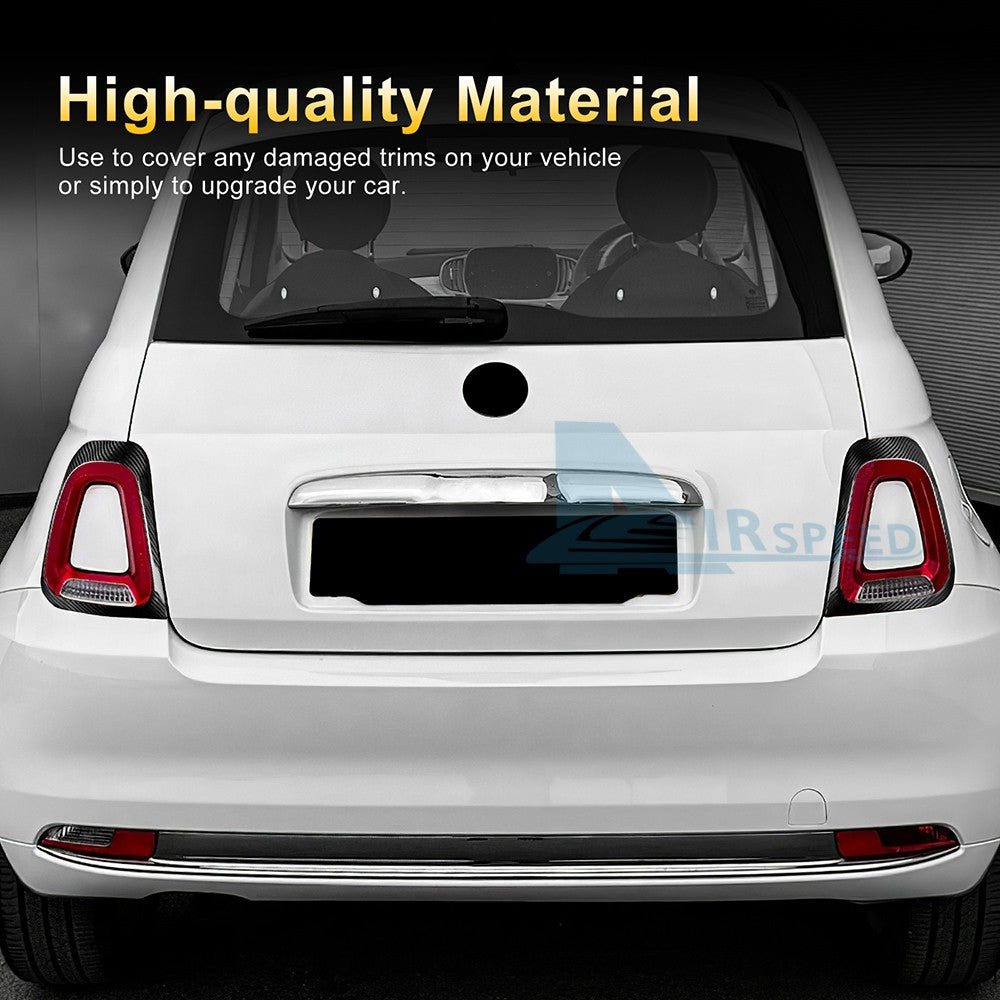 Real Hard Carbon Fiber Rear Tail Light Frame Cover For Fiat 500 Abarth 595 17-23 - detail view 5