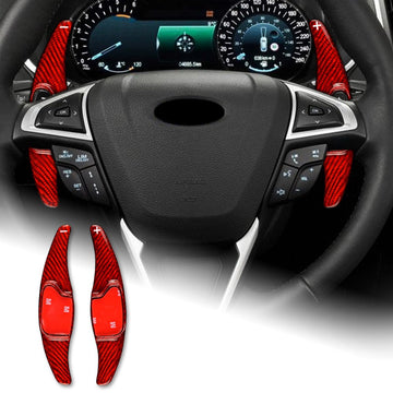 Red Steering Wheel Paddle Shifter Extension For Ford Mondeo Lincoln MKC 2014-19