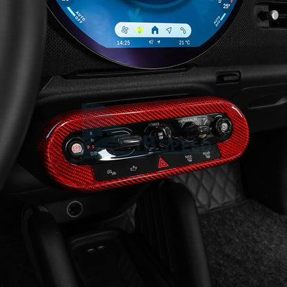 Carbon Fiber Center Shift Button Frame Sticker for MINI U25, J01, J05, F65 & F67 (2024-2026) - detail view 9