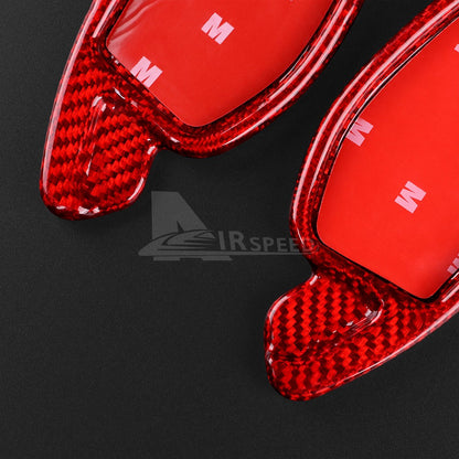 For Audi RS RS3 RS4 RS5 R8 TT 2017-2022 Steering Wheel Paddle Shifter Red Trim - detail view 7