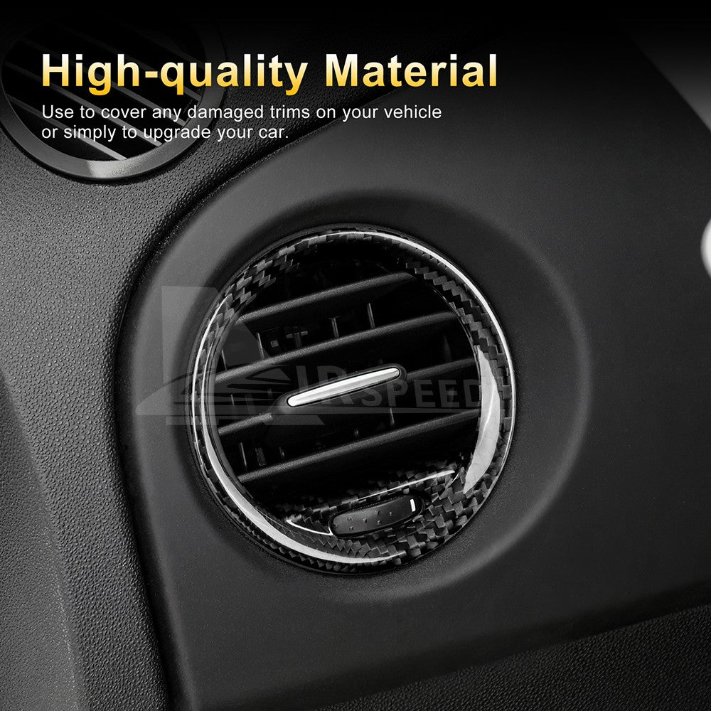 Car Center Side Air Outlet Frame Cover Black Carbon Fiber for FIAT 500 2008-2015 - detail view 6