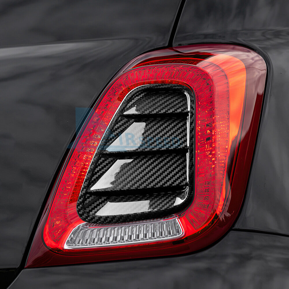 Hard Carbon Fiber Interior Rearview Mirror Cover For Fiat 500 Abarth 595 2017-23 - detail view 7