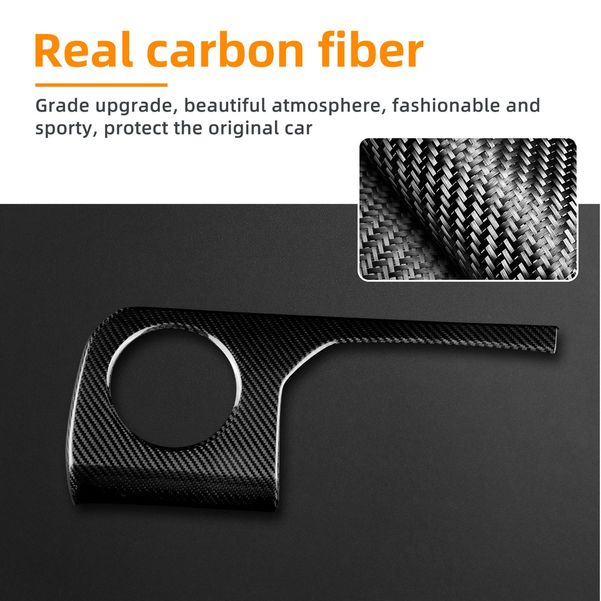 Black Carbon Fiber Driver's Air Outlet Panel Cover for Toyota GR Yaris 2025-2026 - detail view 5