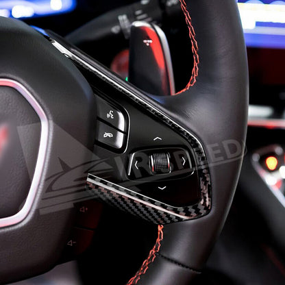 REAL HARD Carbon Fiber For Corvette C8 20-23 Steering Wheel Outer Frame BLACK