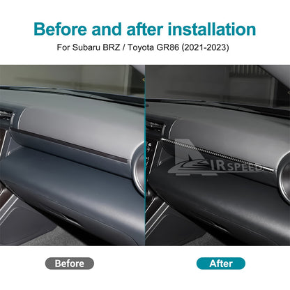 Passenger Copilot Strip Fit For Subaru BRZ GR86 2021-2023 REAL HARD Carbon Fiber - detail view